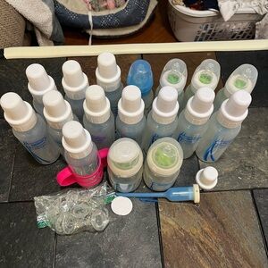 Dr Brown Baby Feeding Bottles with Pink and Blue Accents